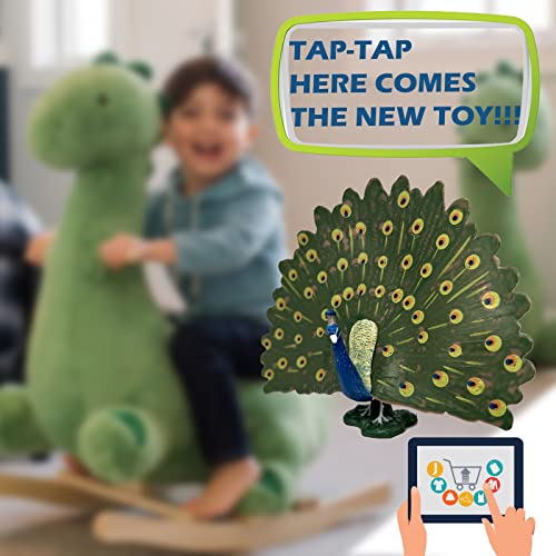 Gemini&Genius Peacock Animal Action Figure Toys, Wild Life Zoo Animal Figurines African Jungle Animal Playset Gift For Kids Educational, Cake Toppers, Party Supplies, Animal Toy Set, Ages 3+ #TOP5