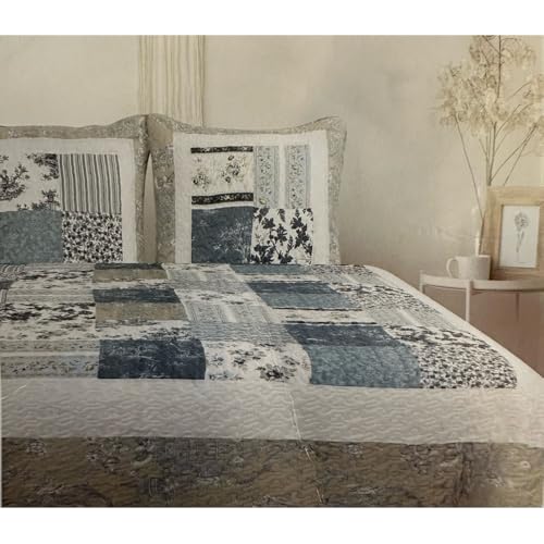 Alpes Blanc - Couvre lit Matin Bleu - 230x250 cm - 2 Places