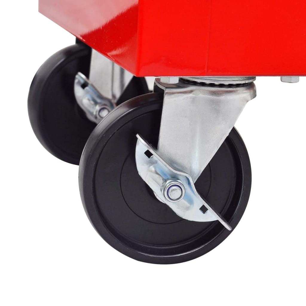 vidaXL Carrito de Herramientas con 5 Cajones Acero Rojo Caja Bricolaje Ruedas