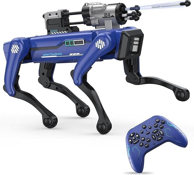 Smart Robot Dog for Kids - Police Edition - Shooting with gel bullets Voice Commands Remote Control AI Programming Music Dance STEM Learning Toy for Boys & Girls Ages 6+ روبوت كلب ذكي