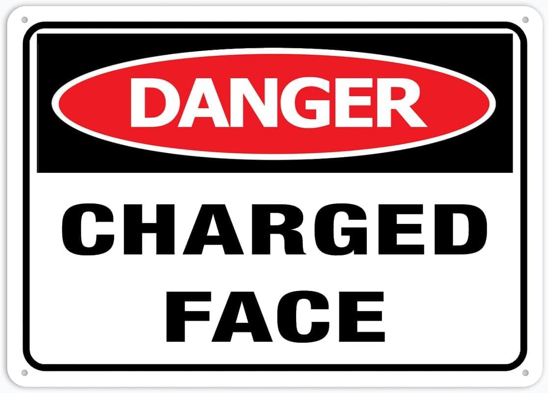Danger Charged Rust Free Aluminum Tin Sign - Warning Decor with Pre-Drilled Holes for Indoor-Outdoor Home Yard, Electrical Equipment Zone - 8x12 Inch​