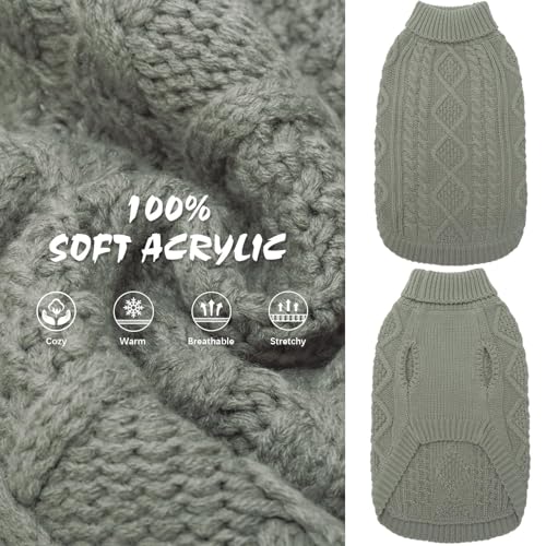Image of BINGPET Dog Sweater for Small Dogs, Turtleneck Knitted Clothes