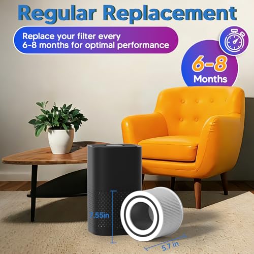 Image of 240 Replacement Filter Compatible With PURO 240 Air Purifier, 3-in-1 Great High-Efficiency Materials With Activated Carbon, 4 Pack, By Improvedhand