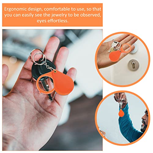 8Pcs Mini Folding Pocket Magnifier Keychain, 30X Magnification Glass for Elderly Reading Jewelry Inspection - Image 2