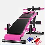 XER Bauchmuskeltraining Supine Brett Startseite Folding Kick-Abschnitt Bauch Maschine Hantel Hantelbank Fitnessgeräte,Rosa