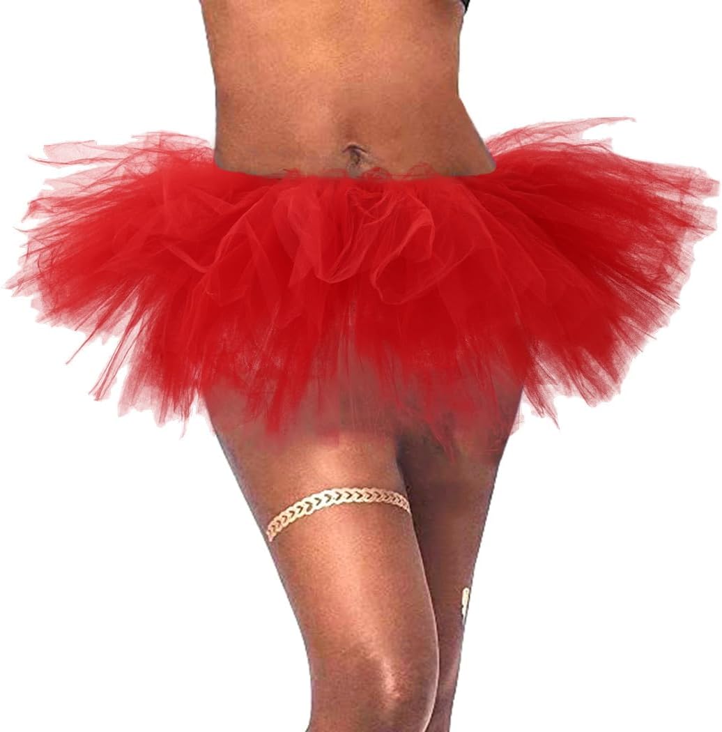 Adult Tutu Skirt Classic Elastic Tulle Dance Skirts Layered Ballet Skirt Fluffy Belly Tutus for Festival Costume Party
