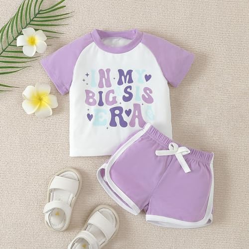 FOMOYUU Toddler Baby Girl Clothes Set Raglan Short Sleeve T-Shirts Tops Shorts Infant 2Pcs Butterfly Letter Print Outfits2