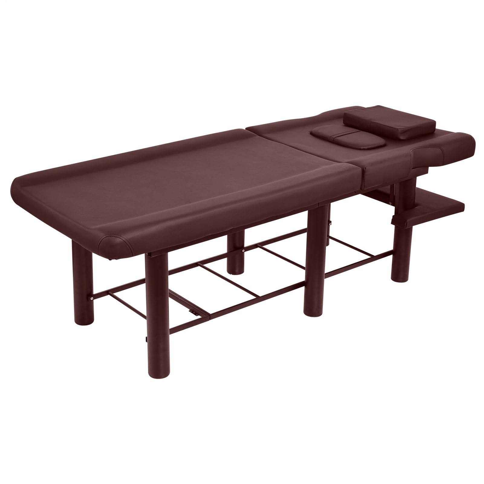 Breiter Massagetisch, professioneller Massagetisch – Schwere stationäre Massagebank | Schönheitstisch mit Rahmen mit verstellbarer Rückenstütze für Haar-Spa