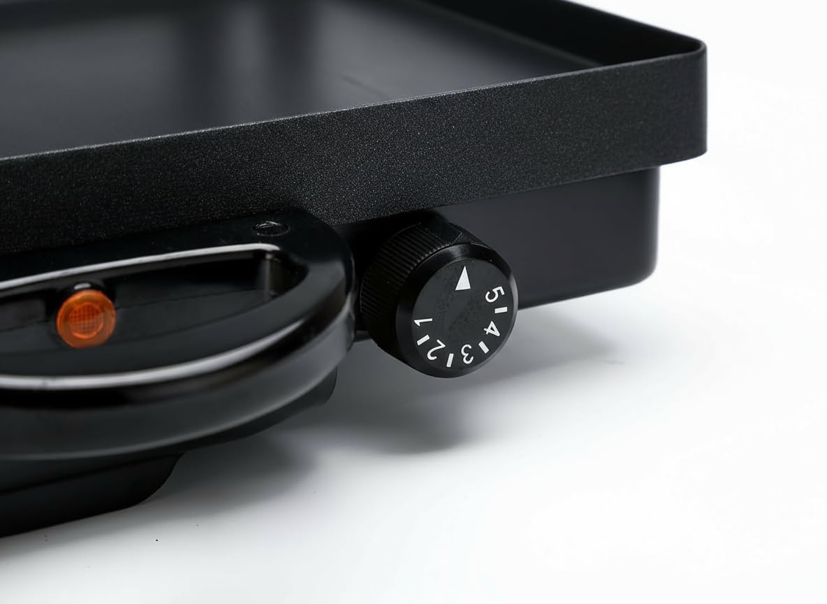 SHOV Multigrill Tandir 2000 W Black Edition z powłoką granitową, grzałka górna/dolna, 5-stopniowy termostat, system zbierania oleju, wskaźnik mocy – grill kontaktowy i grill stołowy (Black Edition bez