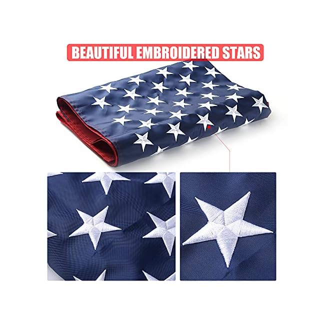VICDRIA American Flag 5x8 Ft, USA US Flags Outdoor, Heavy Duty Durable, Embroidered Stars, Sewn Stripes and Brass Grommets