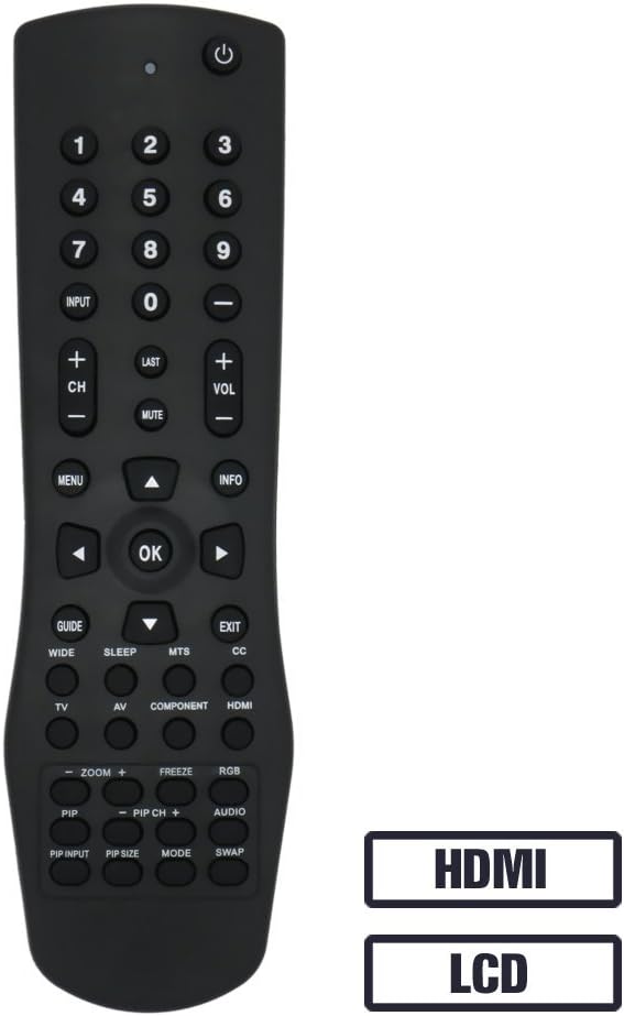 LuckyStar Remote Control VR1 Compatible with Vizio TV, if Applicable Vl320m Vl370m Vl420m Vl470m Vmm26 Vo22l Vo22lf Vo32l Vo32lf Vo32oe Vo370m Vo37l Vo37lf Vo420e Vo42lf Vo47lf Voj320f Voj370