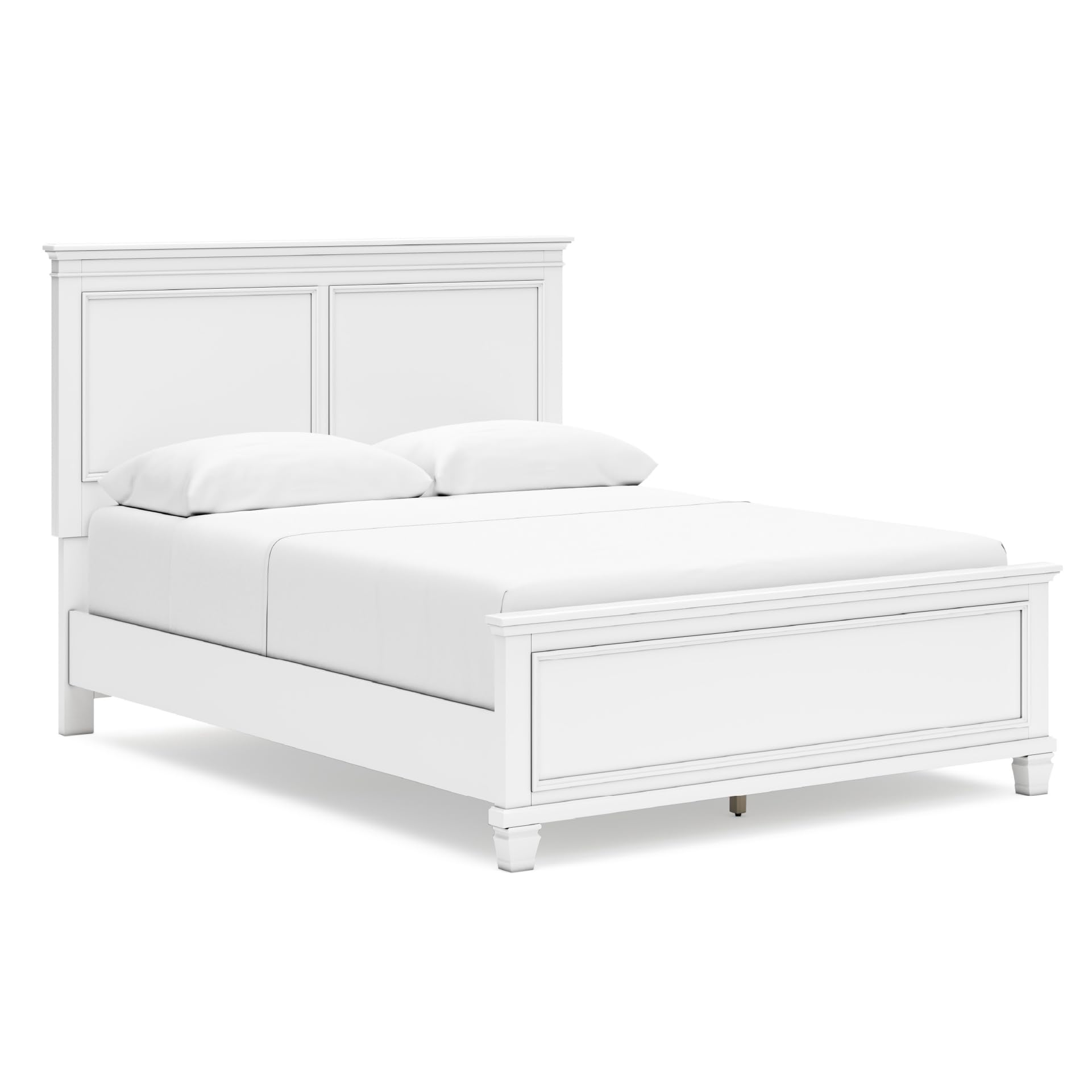 Signature Design by Ashley Fortman White Wood Queen Panel Bed Frame