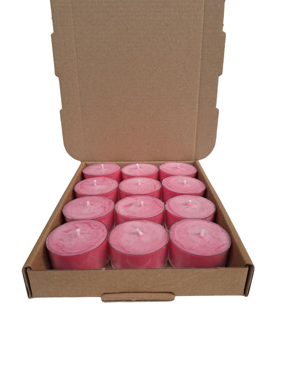 Scented Tea Light Candles 12 Per Box Made With Soy Wax (Rhubarb) — image 1