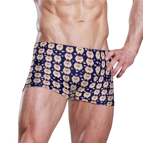 Cute Puppy Mens Swim Trunk Swimwear Bathing Suit Swim Brief Square Leg Board Short S B04051973