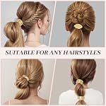 3PCS Metal Hair Tie For Women,Gold Cuffs,Metal Geometric Gold Hair Ties, Hair Accessories Stretchy and Non-Damage Ponytail Holders,Ponytail Cuff Hair Bands For Hair Styling (SET4) - Image 4