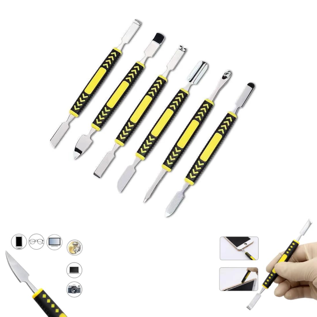 Juego de herramientas de palanca de metal de doble extremo, 31 piezas, antiestático, no abrasivo, sin arañazos, para reparación electrónica, para iPhone, MacBook, laptop, tablet, reloj, consola de
