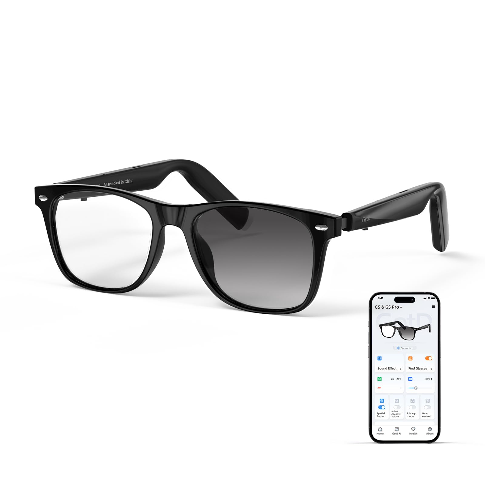AI Glasses for Men & Women, Smart Glasses Powered by ChatGPT, AI Real-time Translation with 147 languages, 11H Music Play, Bluetooth Sunglasses with Polarized Lens, UV Protection for Daily Use, Travel
