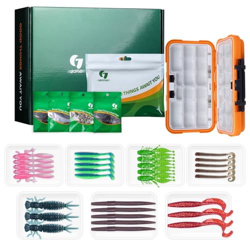 Image of Clearance Bionics-Designed Durable Soft Plastic Fishing Lures Kit with Bonus Accessories, 3 /4 /5 /6 Inch, 9-Type Lifelike Swimbaits in One Gear Set Included Tackle Box for Bass