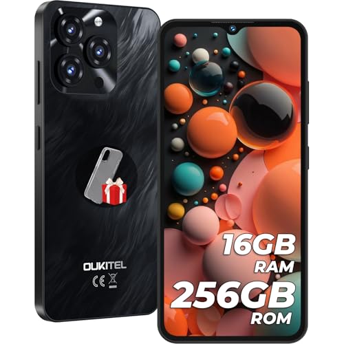 OUKITEL C3 Smartphone Ohne Vertrag 16GB+256GB/1TB 6.52 Inch Mobile Phone Android 14,Simlock-Free Handy ohne vertrag günstig 5000 mAh Battery,13MP + 5MP, Dual SIM 4G Smartphones Schwar