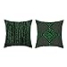 Lieson Housse de Coussin Lot de 2 45x45, Coussin Canape Decoration Noir Vert Taie d'oreiller pour Canape Rayures Losange, Polyester