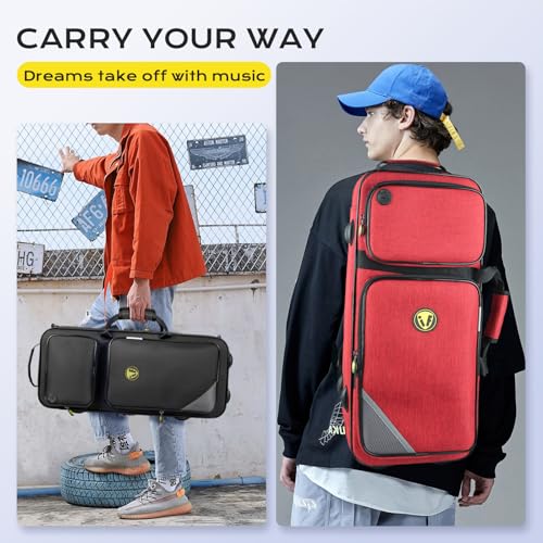 Omebaige Sax Cases, Lightweight Alto Sax Case for Eb Alto Saxophone; (IF-ALTOSAX-SQUARE03)