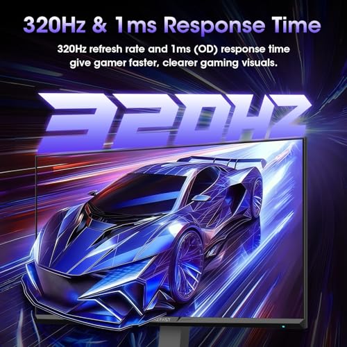 Image of Amzfast 27 Inch Gaming Monitor 320Hz 240Hz WQHD 2560 x 1440p Fast IPS Monitor, 1ms G-SYNC Compatible, HDR400, 135% sRGB, 99% DCI-P3, PIP /PBP, Height Adjustable, HDMI 2.1 x 2&DP 1.4 x 2, G27F6Q MAX