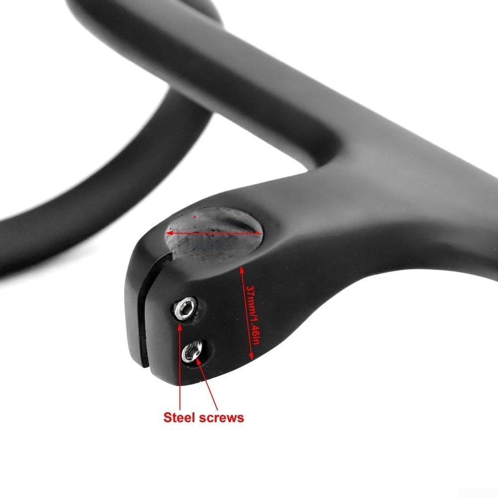 T800 Rennradlenker aus Kohlefaser mit integrierter Computerhalterung, für Aero Drop Bar 400 mm 420 mm für Garmin für BRYTON für CATEYE, leichtes Rennradteil, schwarz (110 x 420 mm)