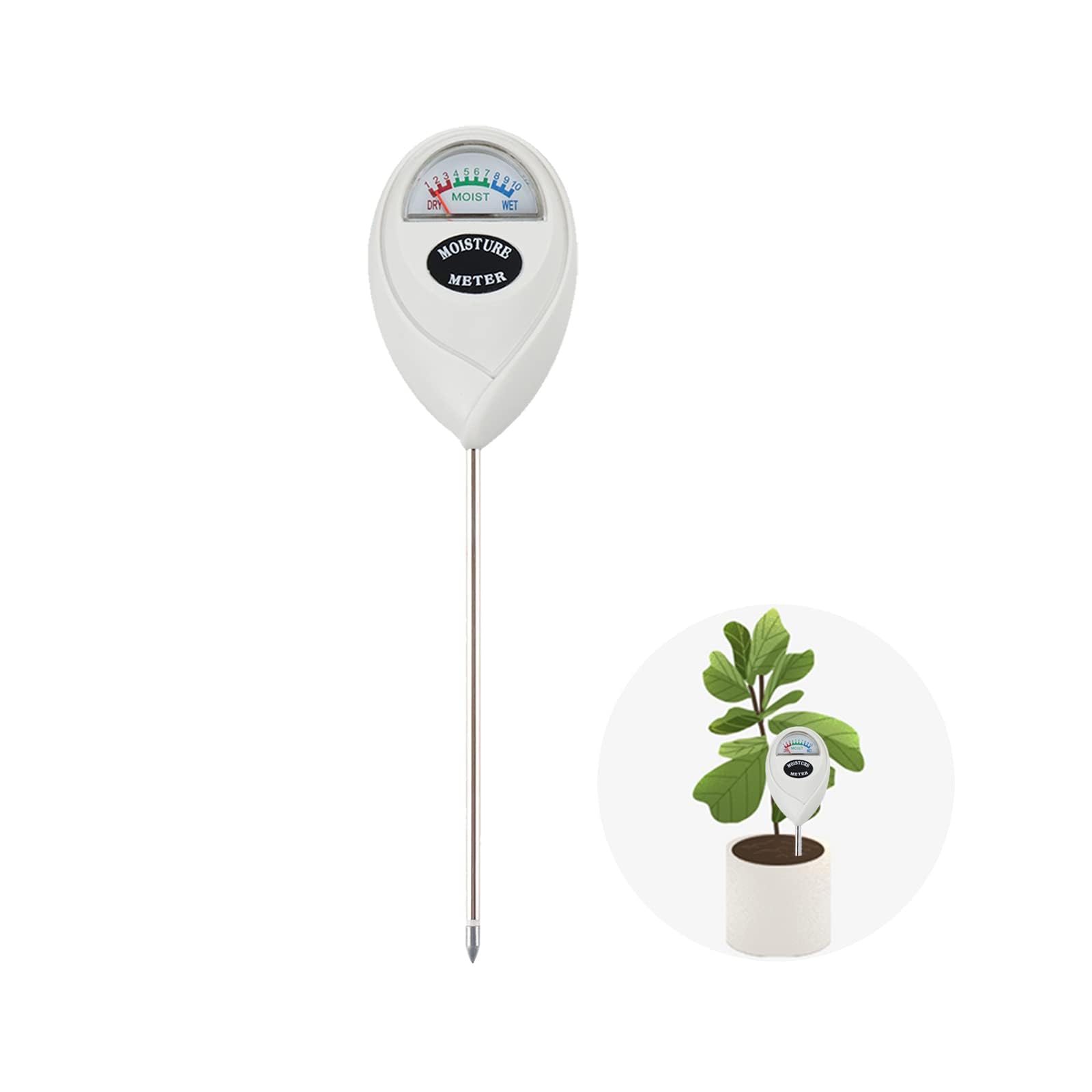 Joyzzz Soil Moisture Meter, Soil Water Gauge Meter Indoor Outdoor, Soil Hygrometer for Plants, Moisture Meter for Plants Can Detect Humidity, Soil Moisture Sensor for Garden, Lawn, Farm