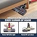 HESTIA Hardwood Floor Attachment for Dyson V7 V8 V11 V15 SV10 SV12 SV14 Cordless Stick Vacuum Cleaners, V-Shaped Roller Brush, LED Headlights, Cleaner Head Replacement Parts