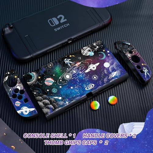 DLseego Protective Soft Case for Nintendo Switch 2 (2025), Soft Grip Cover for Handle, Detachable Joy-C Controller Shockproof & Scratch-Resistant Console Shell,2 Thumb Grips, Astronauts - Colourful 1 by DLseego - Used condition - Image 7