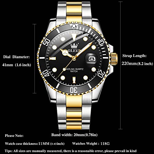 Image of OLEVS Luxury Watches for Men Big Stainless Steel Waterproof Quartz Analog