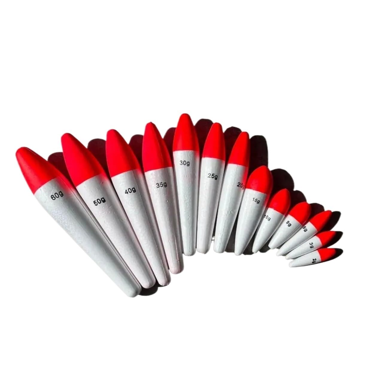 Fishing Accessories 5pcs 2g-60g Foam Fishing Float Hard Foam Large Belly Type Floating Buoy Lightweight High Buoyancy Fishing Bobber Fishing Floats(5pcs-60g)