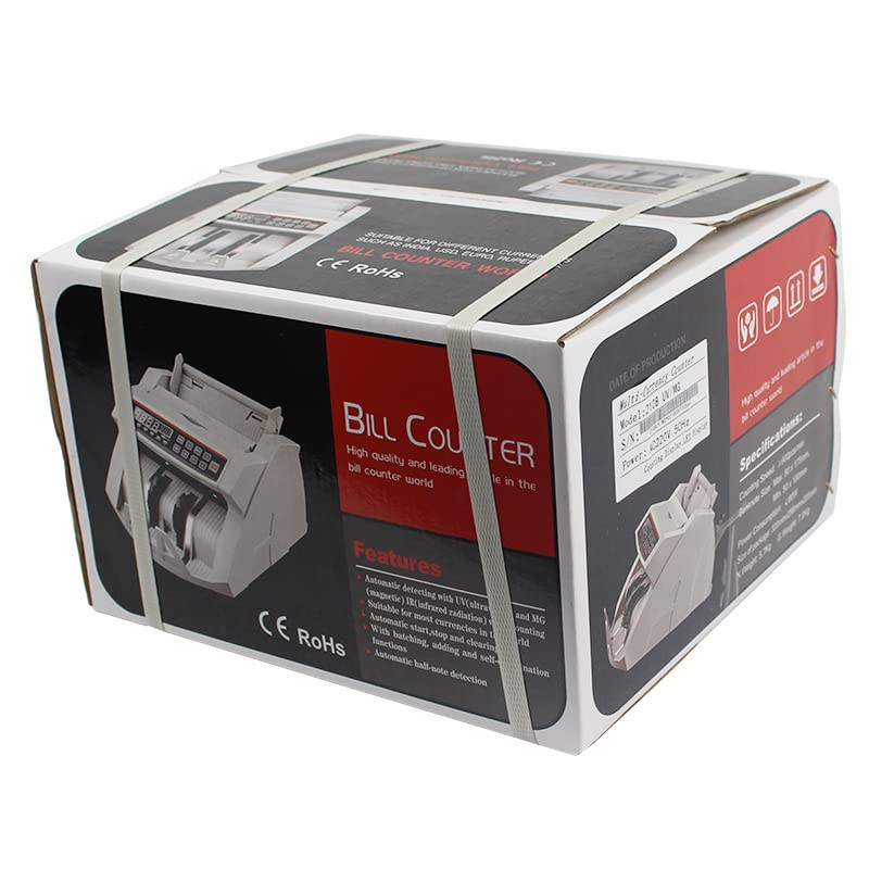 Bill Counter, Money Machine for banconote in valuta estera compatibile con rilevatori di banconote in valuta multinazionale come EUR, USD, EUR, GBP, Ecc. 210 8uv/mg