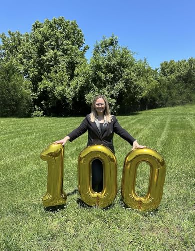 Image of Number Balloons 15 Balloon Gold for 15 51 Birthday Party Decorations, 40 in | Saturated Color, Large 40 inch, With Straw & Hanging Holes, For Back-To-School Season, Anniversary, Christmas, New Year
