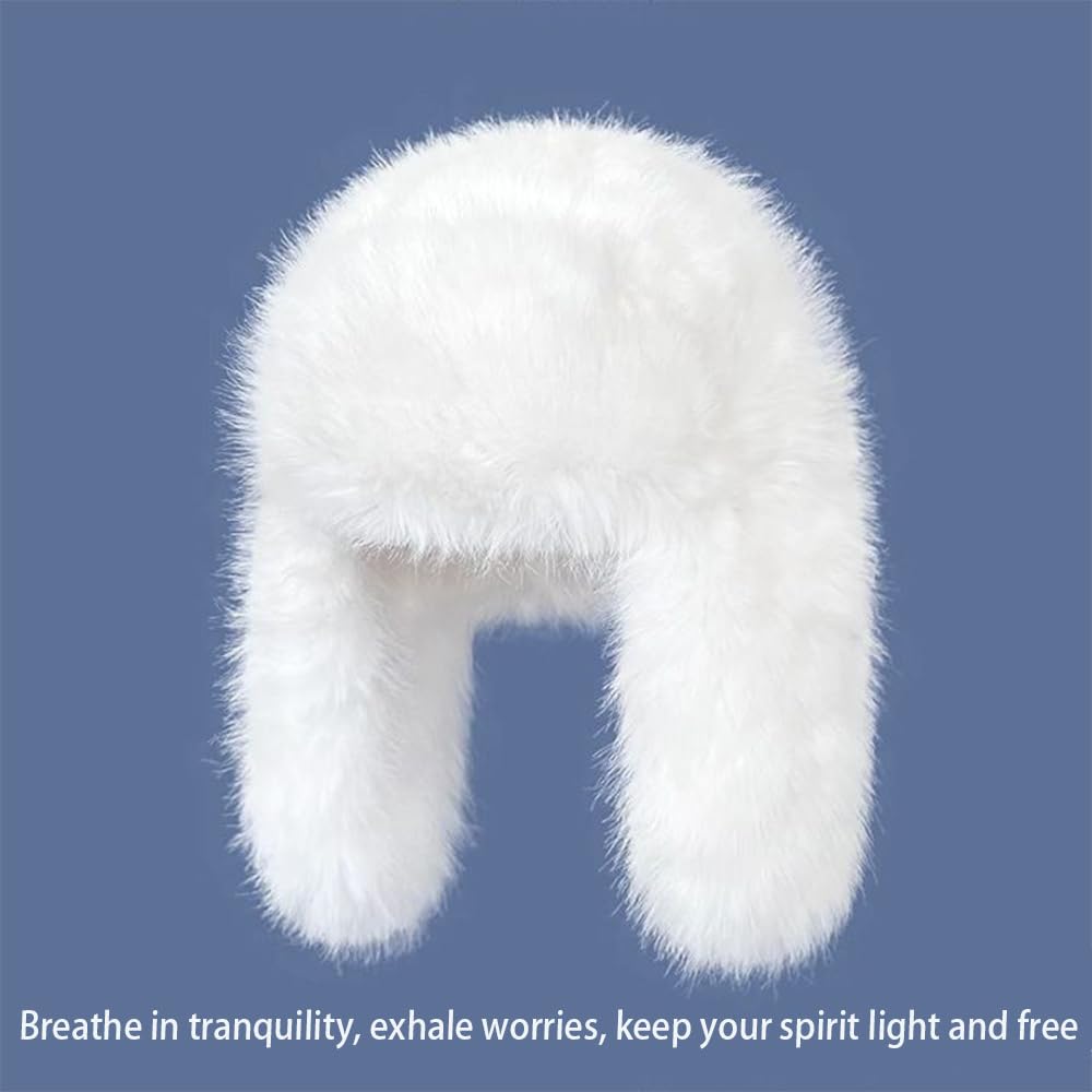 Chapeau de trappeur luxueux en fausse fourrure de vison pour femmes, chapeau d'hiver simple de couleur pure, chapeau chaud Ushanka en fourrure