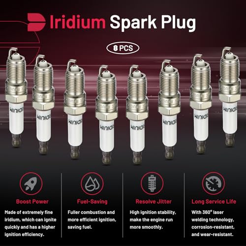 Image of BDFHYK Set of 8 Iridium Spark Plug Compatible with Allure LaCrosse CTS Escalade Avalanche Express Silverado Tahoe Envoy Savana Yukon H2 H3 G8 Grand Prix 9-7x Engine Replacement for 41-962 19299585