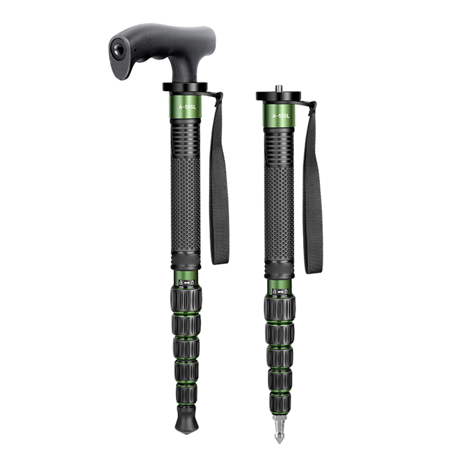 Monopiede per Fotografia Monopiede per Fotocamera Portatile Leggero capacità di Carico di 10 Kg Fotocamera DSLR Altezza Regolabile a 6 Sezioni con Testa del Bastone da Arrampicata Sport (Verde)
