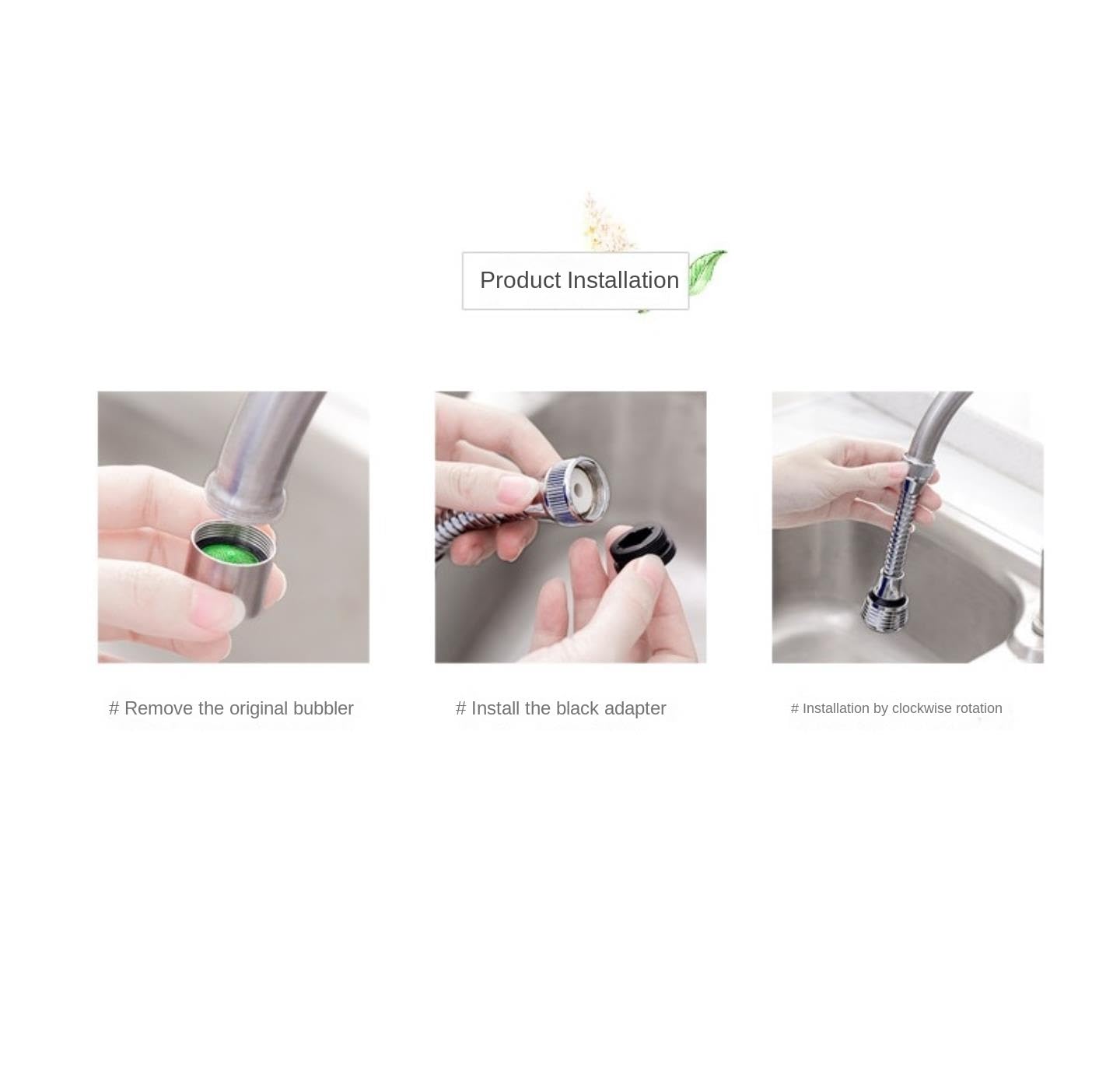 Aireador Grifo De Cocina Y Baños Aireador De Grifo Cocina Giratorio 720 Grados con Filtro contra Salpicaduras Y Cabezal Rociador Universal(5pcs)