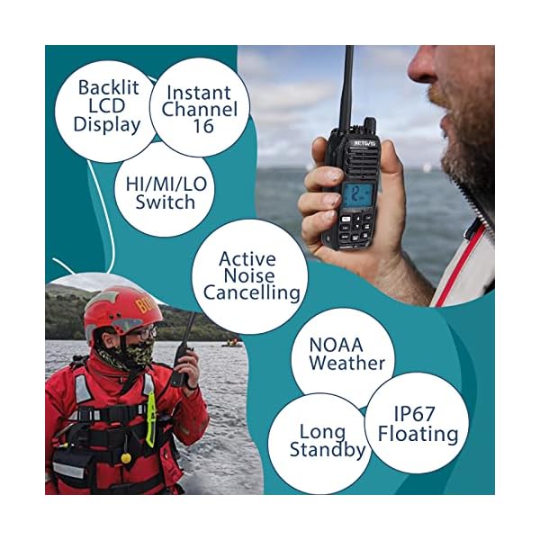 Retevis RM21 Handheld Marine Radio,Radio Marine Floating IP67