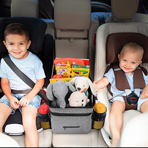 Car Organizer- Car Seat Organizer For Front Seat Back Seat Between Seats, Car Storage Organizer For Kids With Multi- Pockets, Car Organizers And Storage With Cup Holders, Adjustable Dividers(Gray) #TOP2