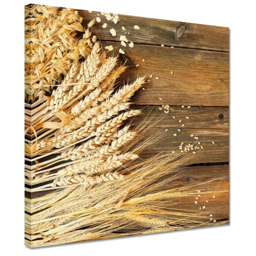  Quadro stampato su tela Wall Art Decor 30x30cm Diversi campi di grano su tavole di legno No. H10730Z_PC1AI