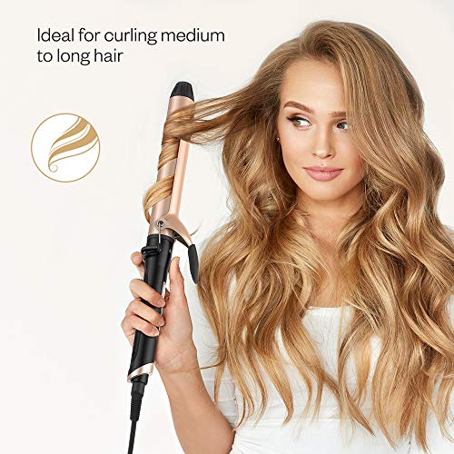 Anjou Curling Iron 1.25 inch with Tourmaline Ceramic Coating, Hair Curling Wand with Anti-scalding Insulated Tip, Hair Salon Curler Waver Maker (200 °F to 410 °F - For All Types of Hair)