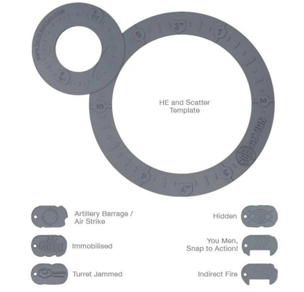 Warlord Games Bolt Action Templates, Tokens and Pin Markers set, Red, 23 cm x 18 cm - Image 4