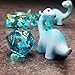 Sage's Portal Familiars Dice and Toy Set Combo Resin DND Dice Set Polyhedral Dice Set for Dungeons and Dragons RPG Pathfinder Tabletop TTRPG (Blue Barchiosaurus + Toy)