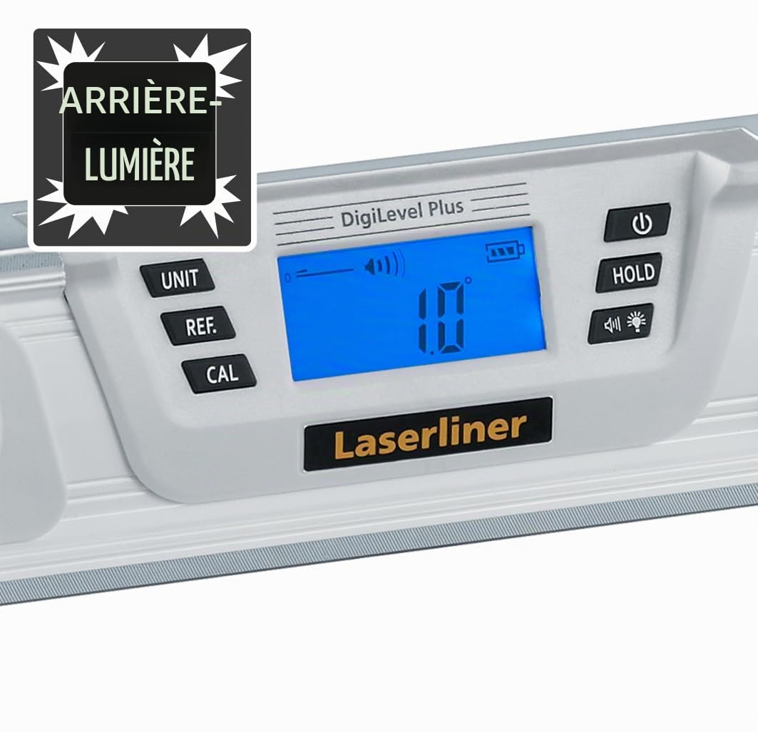 Laserliner Niveau à Bulle Numérique DigiLevel Plus 60 | Mesure d'Angles à 360°, Étalonnage par Retournement, Support Magnétique, Écran Rabattable Facile à Lire