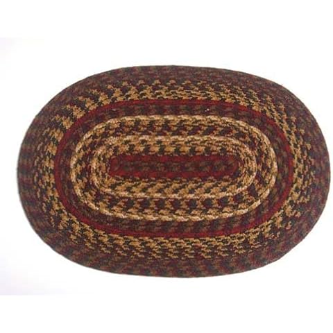 IHF Home Decor |Cinnamon Premium Braided Collection | Primitive, Rustic, Farmhouse | Jute/Cotton | 30 Days Risk Free | Accent Rug| Wine, Natural and Shade of Browns | 13"x19" Placemats | Set of 4 Cover