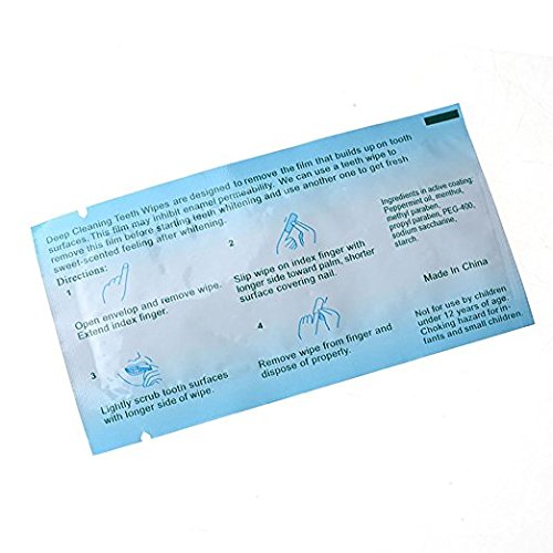AZDENT Textured Disposable Finger Teeth Wipes Brush Ups Dental Clean Pre/Post Whitening