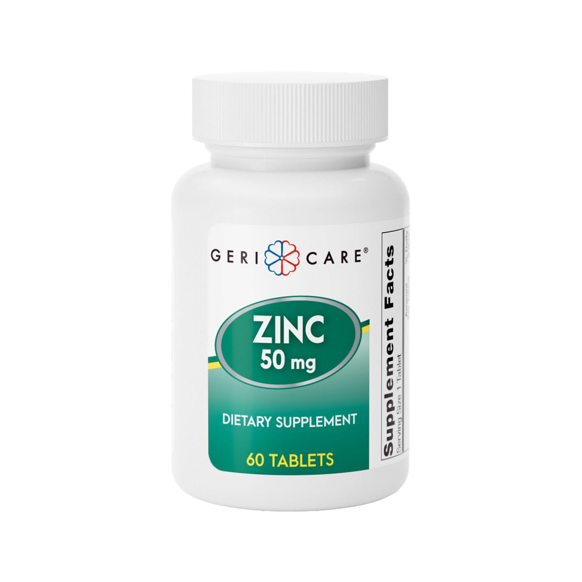 GeriCare Zinc Sulfate 50 mg Essential Mineral Supplement, Supports Immune Function, Antioxidant Activity & Nutrient Metabolism, 60 Tablets