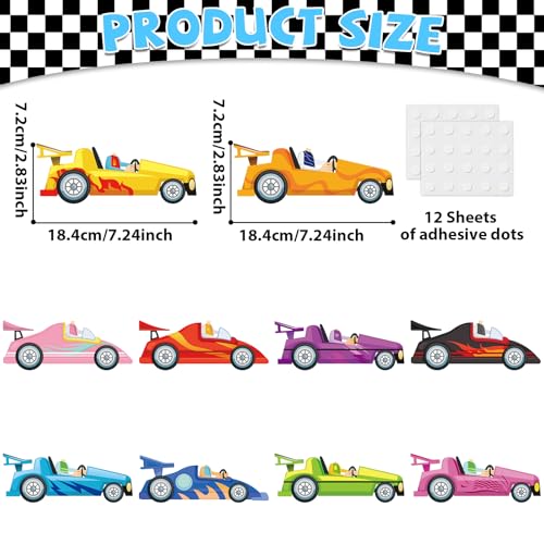 Image of gisgfim 80Pcs Racing Car Cutouts Race Car Decorations Bulletin Board Auto Paper Cut-Outs Classroom Decor for Boy Girl DIY Craft Photo Wall Kindergarten Preschool Back to School Party Favor Supply