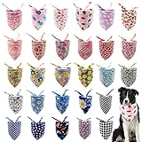 JpGdn 50PCS Large Dog Bandanas Large Breed XL Bulk for Extra Large Dog Kerchief Triangle Head Scarves Scarfs Random Pattern Selvedge Sewing Stitching Edge Hemming Stitch Seam for Grooming Accessories